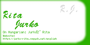 rita jurko business card